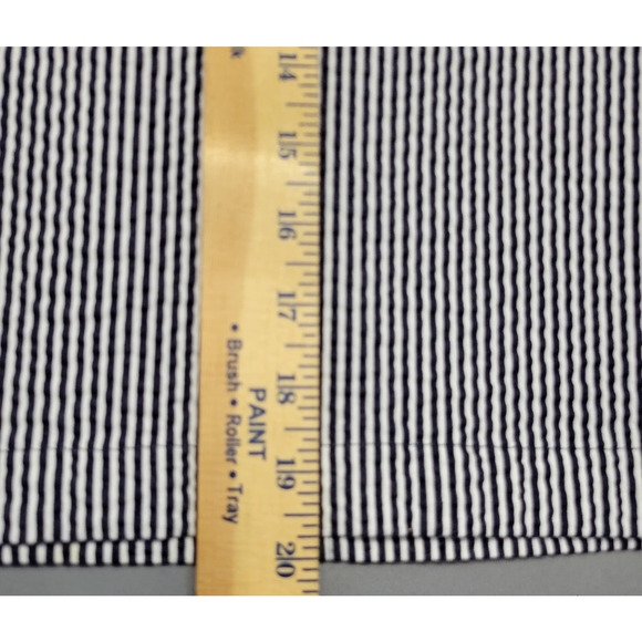 Anne Klein Skirt Womens 12 Navy White Striped Seersucker Cotton Blend Side Zip - Picture 9 of 14